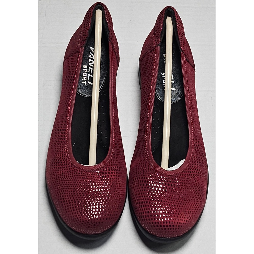 Vaneli Sport Donia Amaranto E Printed Leather Ballet Wedge‎ Pumps Women's 5.5 M